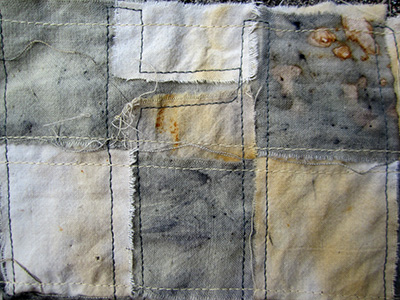 sewing the woven strips