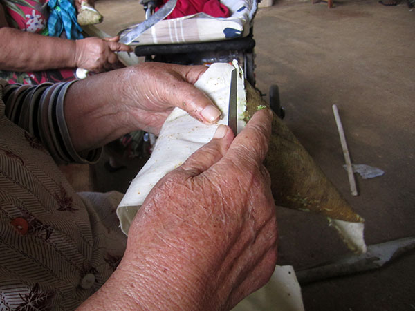 Separate outer and inner bark