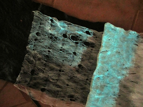 glowing tapa in semi-darkness