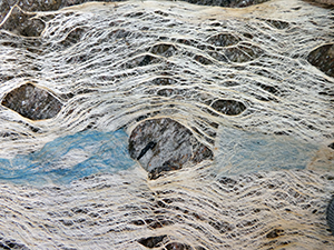 Cyan-dyed tapa strips