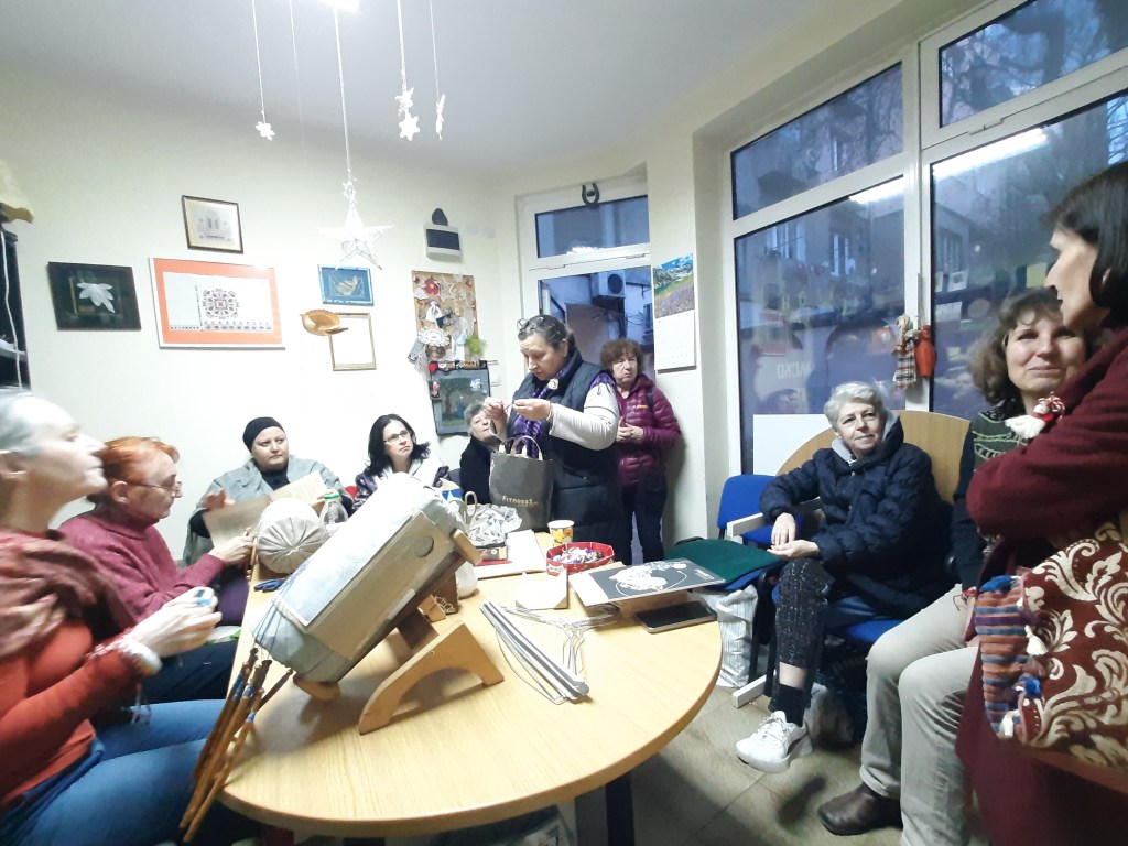 At Bistra's cosy bobbin lacemaking workshop